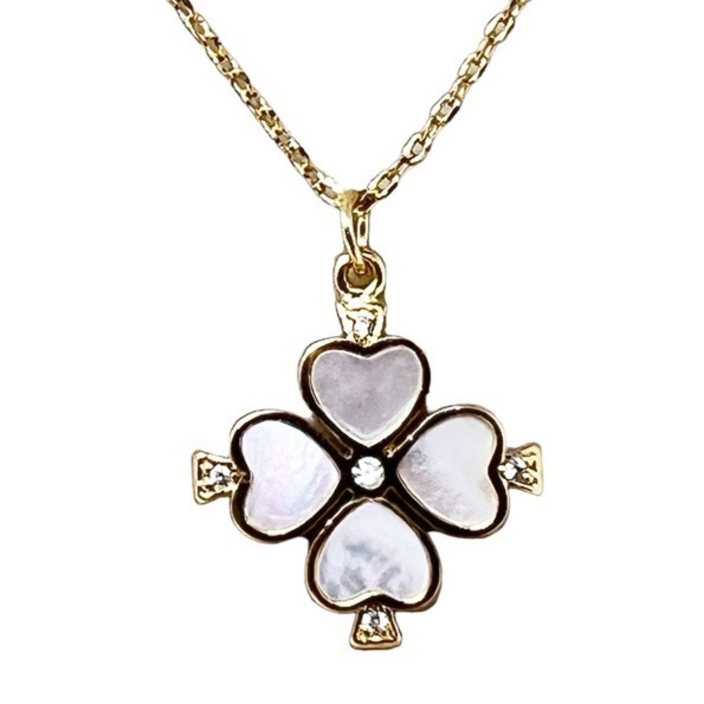 NEW Kate Spade Mother of Pearl Clover Necklace